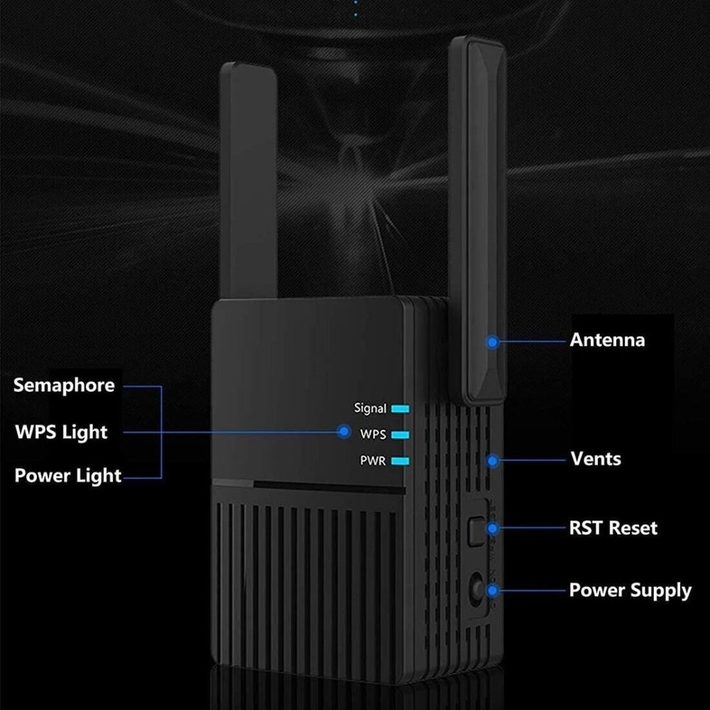 WiFi Range Extender Booster 2.4G/5GHz Wireless WiFi Repeater, 2 External Antenna - Picture 7 of 8